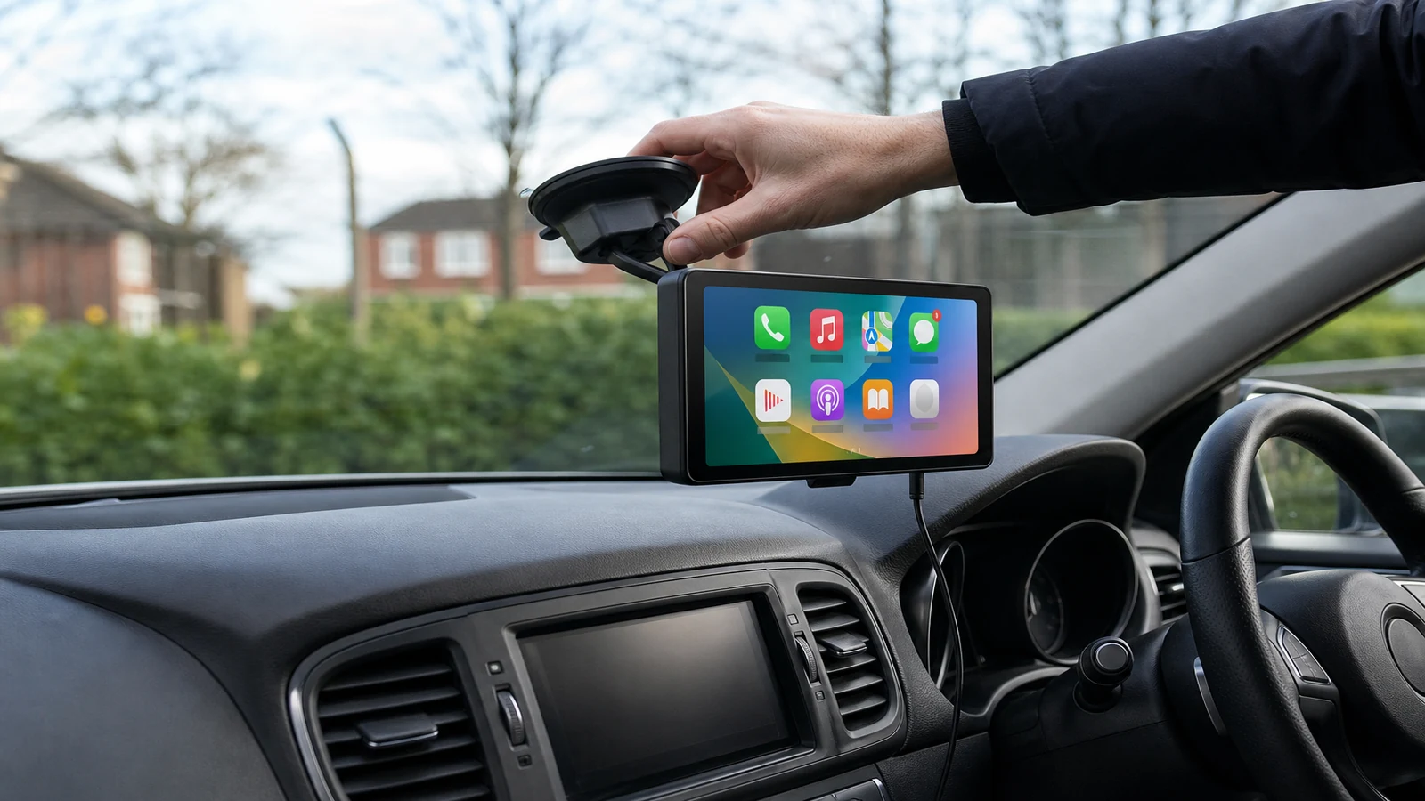 Portable CarPlay Screen for a UK Lease Car: Removable, No Dash Surgery